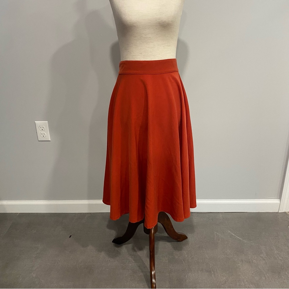RockSteady Fit and Flare Red Orange Women's Pin Up Skirt Medium